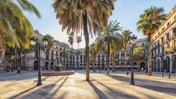 Barcelona city in the daytime, Spain Placa Reial in Barcelona city in the daytime, Spain barcelona stock pictures, royalty-free photos & images