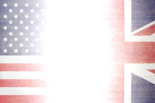 ilustrações de stock, clip art, desenhos animados e ícones de a grunge effect horizontal vector illustration of usa(american)  and uk british flag union jack - english flag british flag flag grunge