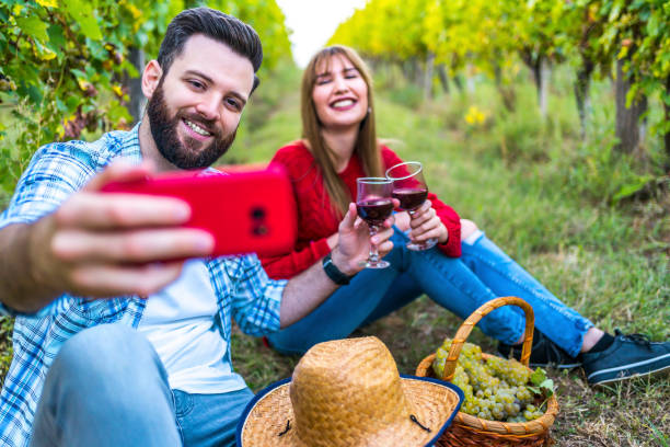 istock Couple enjoying in vineyard 1321309291