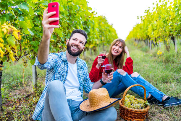 istock Couple enjoying in vineyard 1321309616