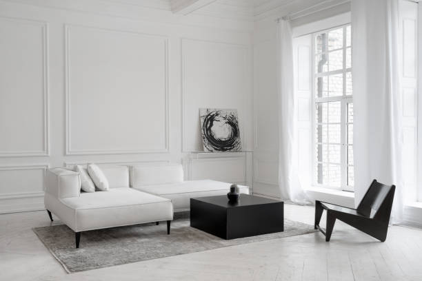 istock White minimalistic living room with leather sofa 1321314705