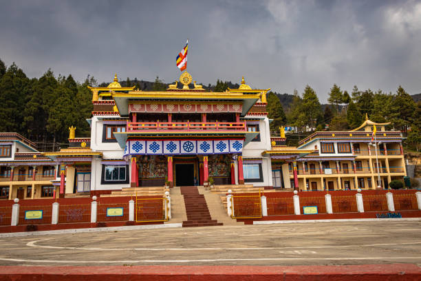 istock ancient buddhist colorful monastery with cloudy sky from different angle at day 1321316452