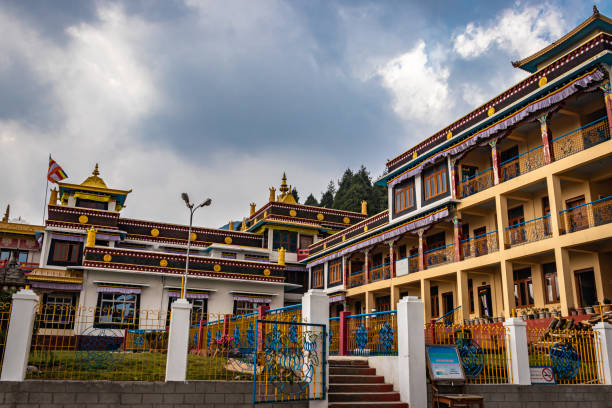 istock ancient buddhist colorful monastery with cloudy sky from different angle at day 1321316778