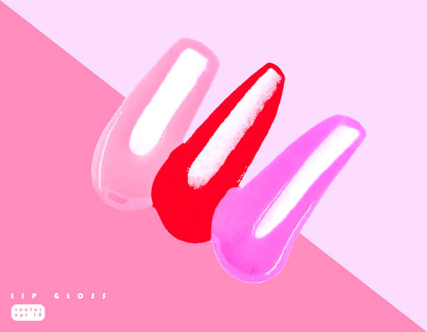 istock Vector realistic red and pink lip gloss smear smudge on colored background, love background, cosmetic composition, make up composition, pink brush strokes, beautician background 1321317449