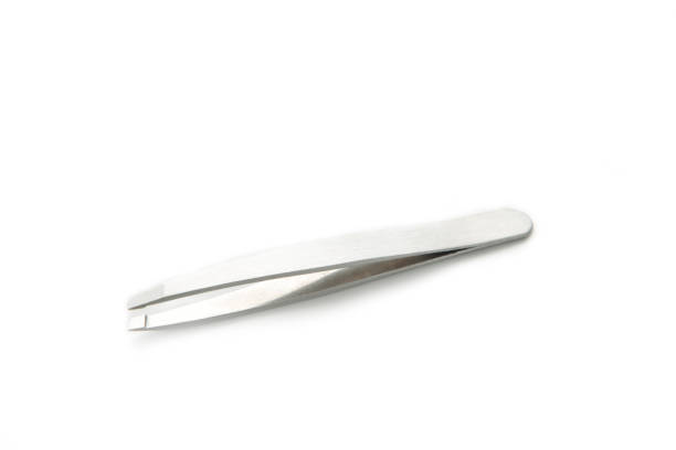 istock Metal eyebrow tweezers isolated on white background 1321320832