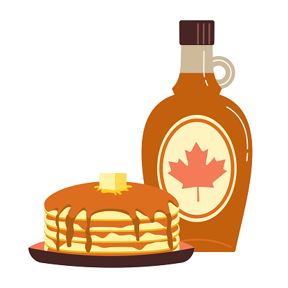 Maple Syrup And Pancakes Flat Color Vector Icon Stock Illustration -  Download Image Now - Maple Tree, Syrup, Maple Syrup - iStock