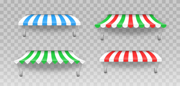 istock Outdoor awning canopy for cafe, shop window. 1321321051