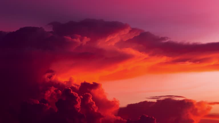 4k Time lapse : Beautiful red Sunset sky