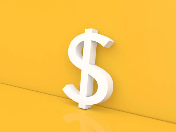 istock Dollar sign on a yellow background. 1321323605
