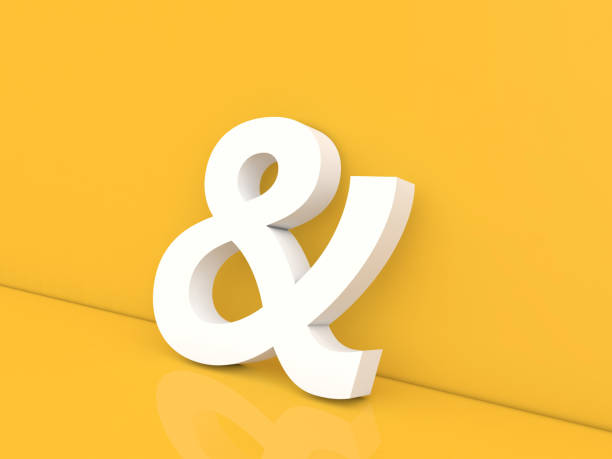 istock Ampersand symbol on a yellow background. 1321323644
