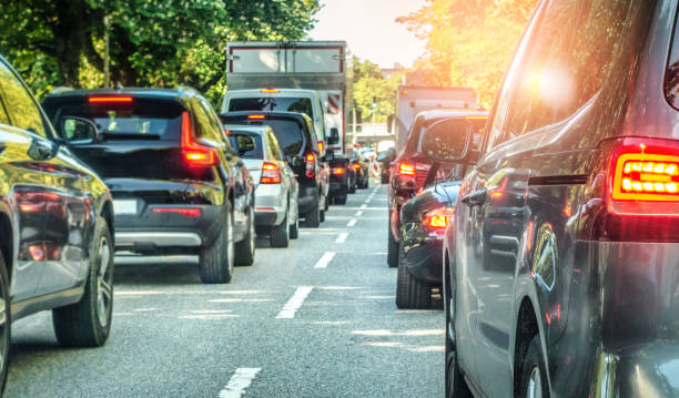 traffic jam in the city - traffic jam traffic germany car imagens e fotografias de stock