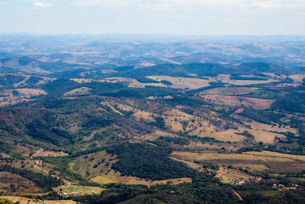 вид на горы - green woods forest southern brazil стоковые фото и изображения