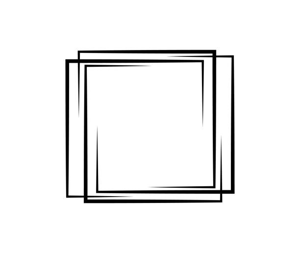Square frame. Geometric abstract square element. Vector illustration Square frame. Geometric abstract square element. Vector illustration doodle photos stock illustrations