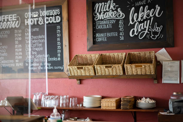 istock Service counter and menus in coffee shop 1321329856