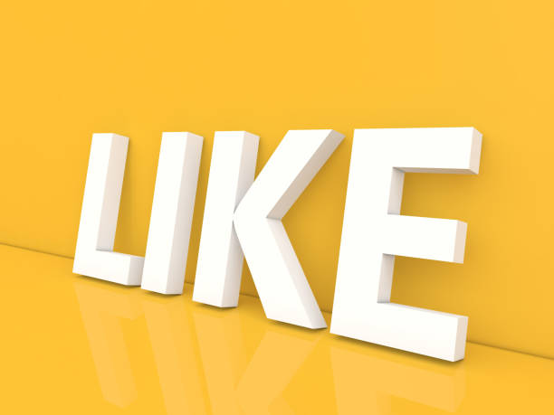 istock Like the inscription on a yellow background. 1321334039
