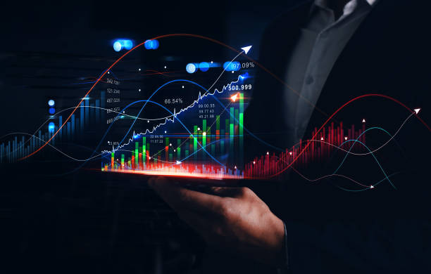 istock Businessman holding phone with reflection analyzing sales data and economic growth graph chart. Business strategy to success, profit and growing growth plan. 1321340501