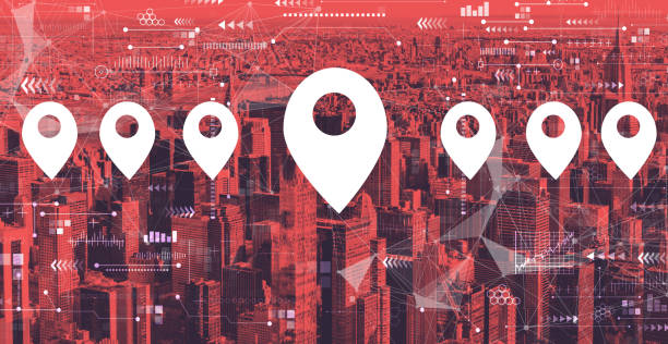 istock Map pin concept with the New York City 1321343040