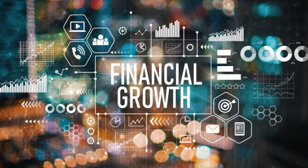 istock Financial growth with blurred city lights 1321343049