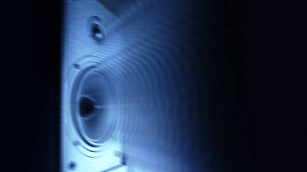istock Multimedia speaker system with different speakers. Hi fi audio stereo system sound speakers. 1321344513
