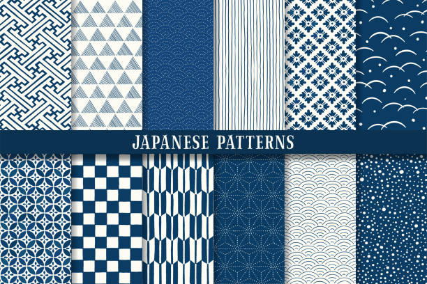 Japanese traditional seamless pattern. Japanese pattern collection. vector illustration. japanese culture stock illustrations