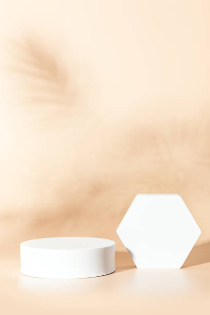 istock Empty podiums for product display on neutral color background 1321346042