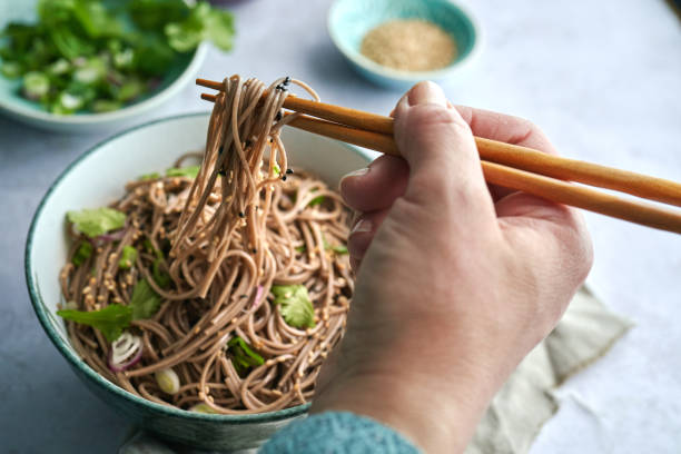 istock Soba Noodles with Sesame, Coriander and Soy Sauce 1321351159