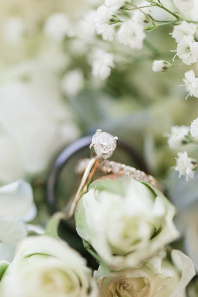 istock Diamond Wedding Rings in Bright Natural Light 1321360491