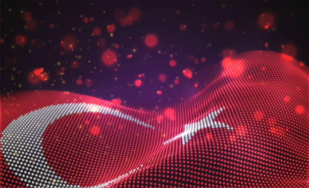 istock Vector bright glowing country flag of abstract dots. Turkey 1321361197
