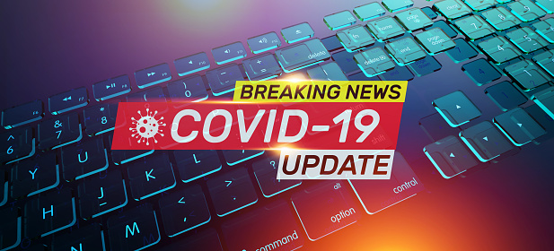 Breaking News Live Stream Template on Digital Computer Keyboard