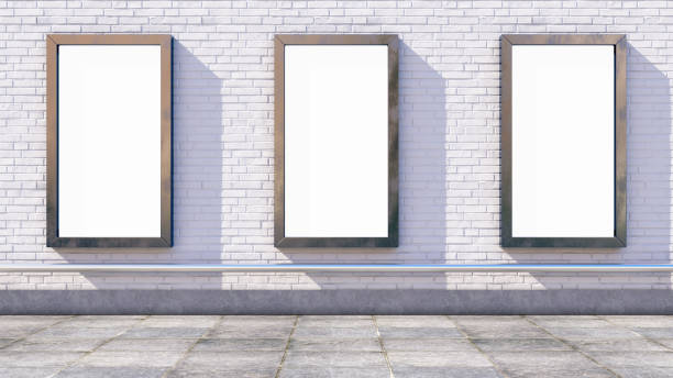 istock City light boxes on the white brick wall. 3d illustration 1321362608