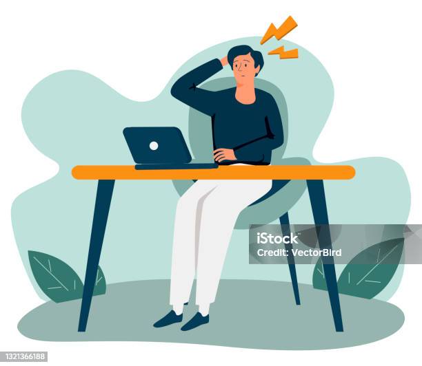 Eye Strain And Vision Fatigue From Reading And Screens Tiny Person Concept Stock Illustration - Download Image Now