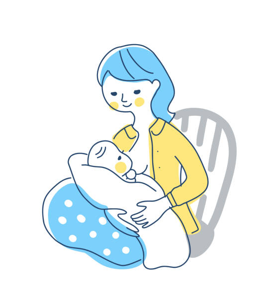 ilustrações, clipart, desenhos animados e ícones de mãe amamentando - baby blanket illustrations