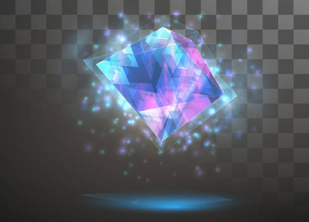 istock vector crystal. power and energy of the elements. blue, violet, neon glow. 1321367021