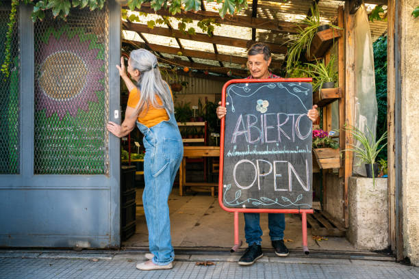 istock Senior couple opening small business 1321369920