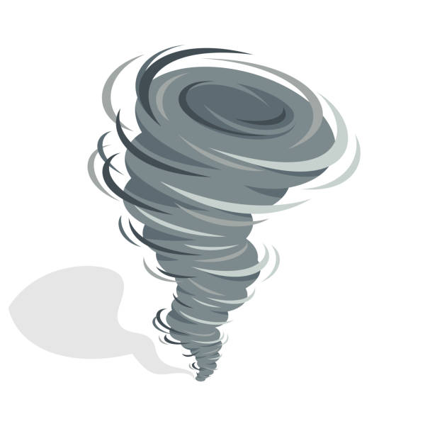 illustrations, cliparts, dessins animés et icônes de illustration 3d du vecteur tornade isolée sur le concept de catastrophe naturelle blanche. - tornade