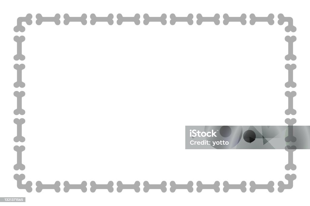 Bone Border Pattern Bones Frame Isolated Vector Illustrations set Stock Illustration ...