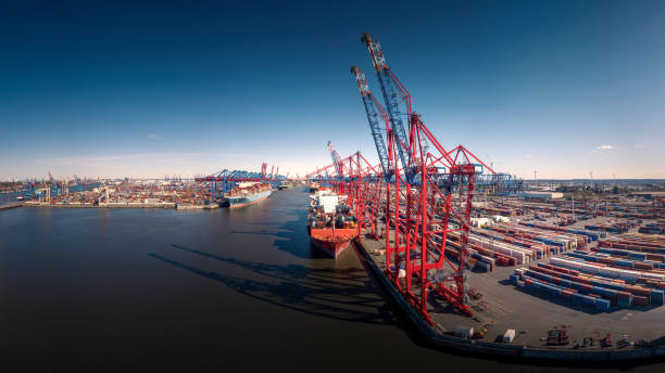 istock Aerial view of a container terminal in Hamburg 1321372258