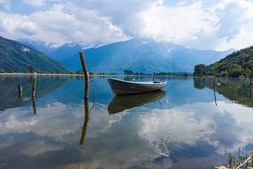 Boat on Mera river from Dascio