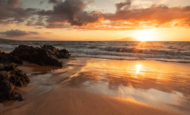 istock Sunset on a south Maui beach 1321400088