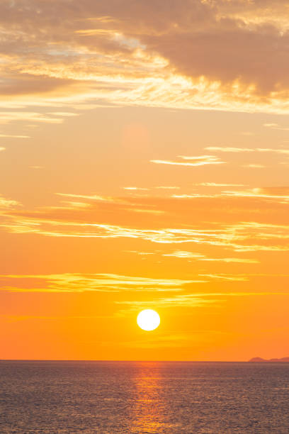 Sanset Sky with colorful clouds, without birds, clear and worm evening, Sunrise Sundown evening time