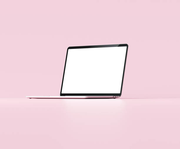 istock Laptop mockup with blank white screen for your design. 3d render illustration 1321405886
