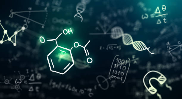 Maths and Science formula on black board. 3D illustration. Scientific formulas, match equation, and calculations in physics abstract background. Mathematic, Chemistry, and Science education background concept. 3D illustration. drawing of a advanced math formulas stock pictures, royalty-free photos & images