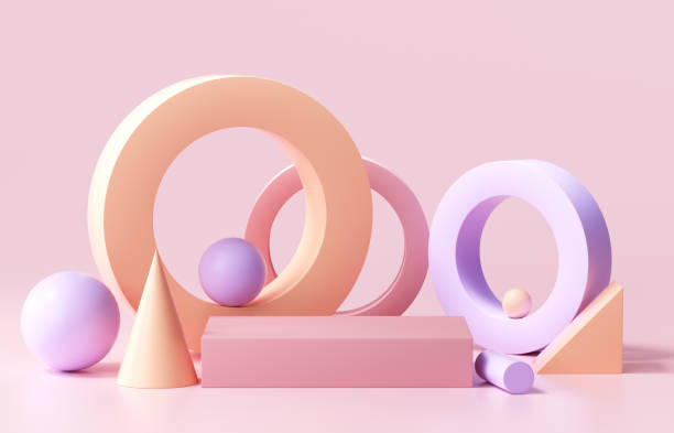 istock Minimal geometric shapes podium background 3d render illustration 1321415845