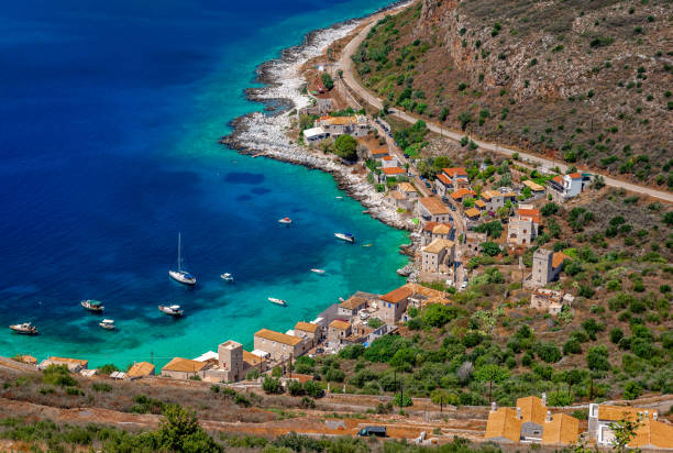 istock View of Limeni from above. Laconian Mani, Greece. 1321432811