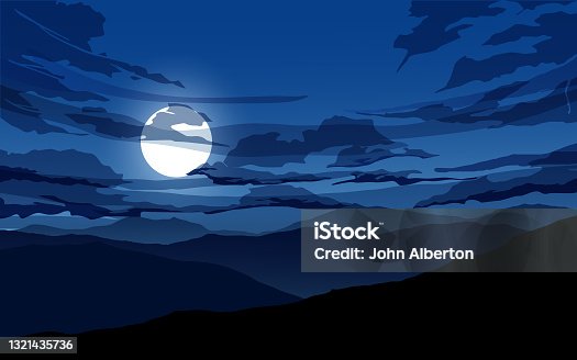 3,414 Full Moon Clouds Illustrations & Clip Art - iStock | Full moon sky,  Sunset, Reed