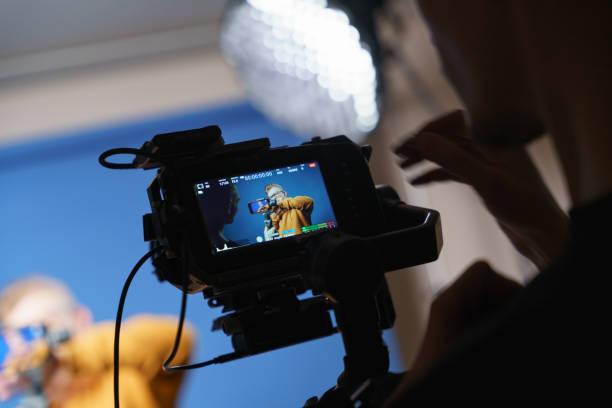 istock Backstage with professional video shooting in the studio. 1321436126