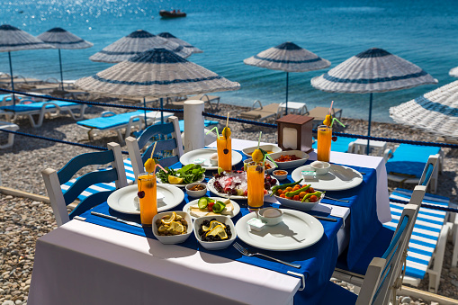 Traditional Turkish Breakfast by the Sea in Datca, Turkey