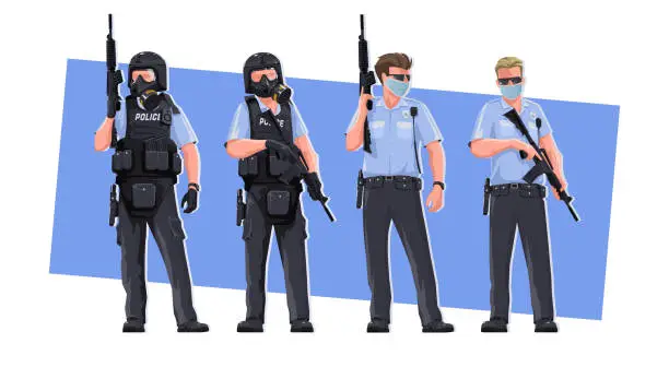 Vector illustration of Cops