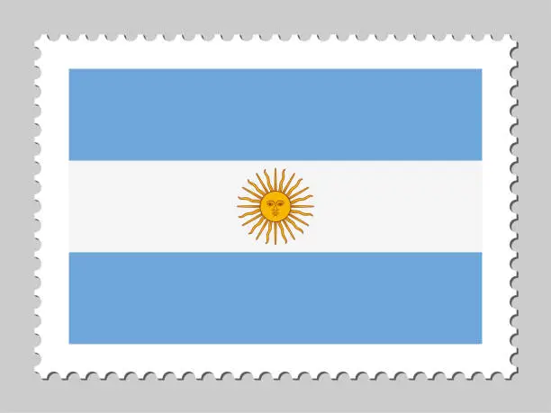 Vector illustration of Argentina flag postage stamp