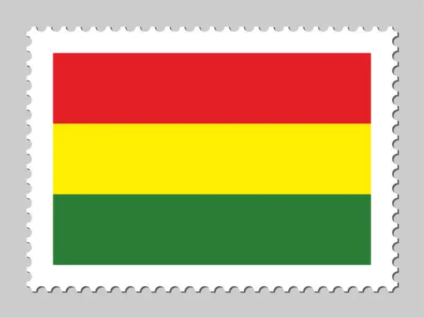 Vector illustration of Bolivia flag postage stamp